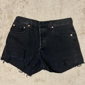 Levi 501 black jean shorts- worn once
